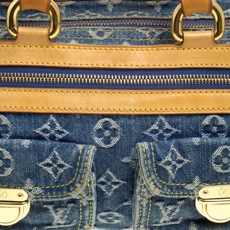 Pre Owned Louis Vuitton Blue Monogram Denim Neo Speedy Bag