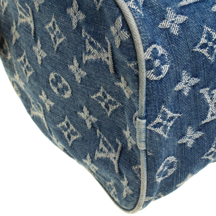 Pre Owned Louis Vuitton Blue Monogram Denim Neo Speedy Bag