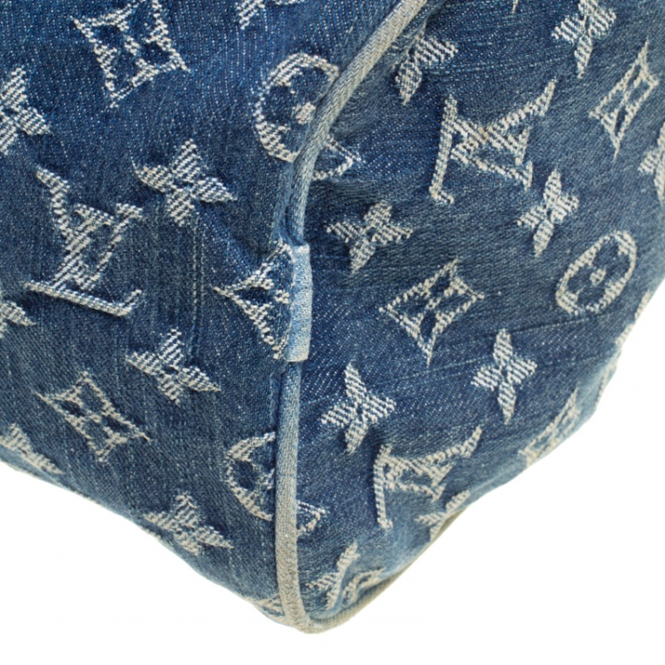 Pre Owned Louis Vuitton Blue Monogram Denim Neo Speedy Bag