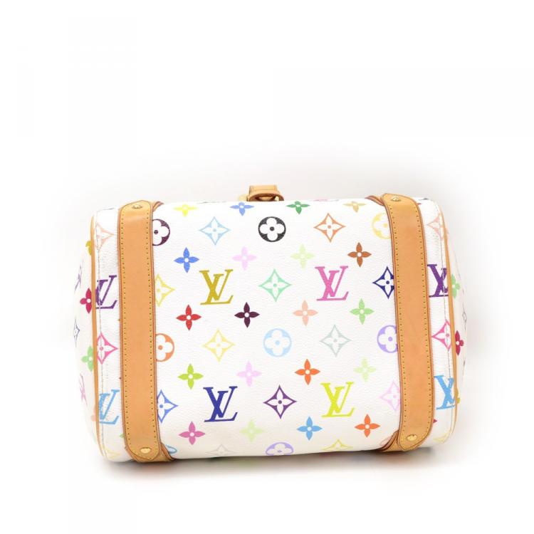 Pre Owned Louis Vuitton White Monogram Multicolore Priscilla Bag