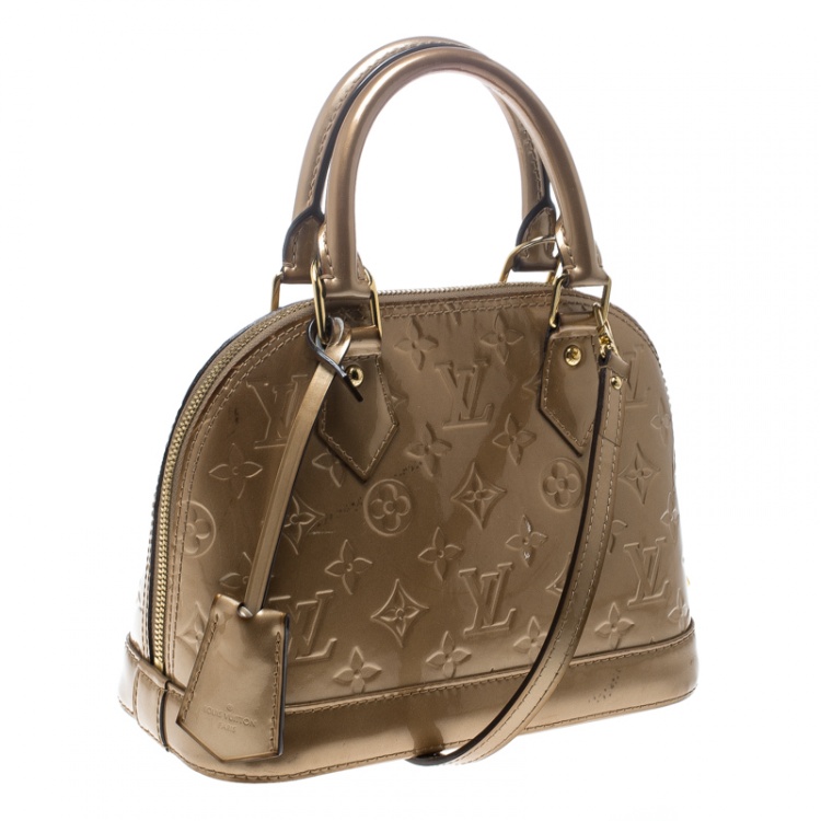 Pre Owned Louis Vuitton Noisette Monogram Vernis Alma BB Bag