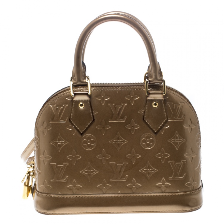Pre Owned Louis Vuitton Noisette Monogram Vernis Alma BB Bag