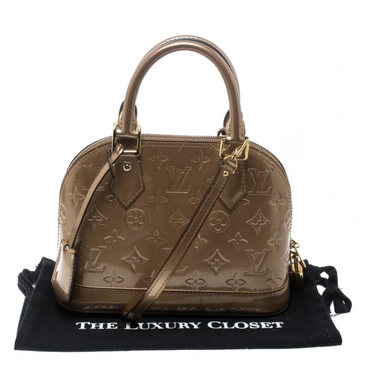 Pre Owned Louis Vuitton Noisette Monogram Vernis Alma BB Bag