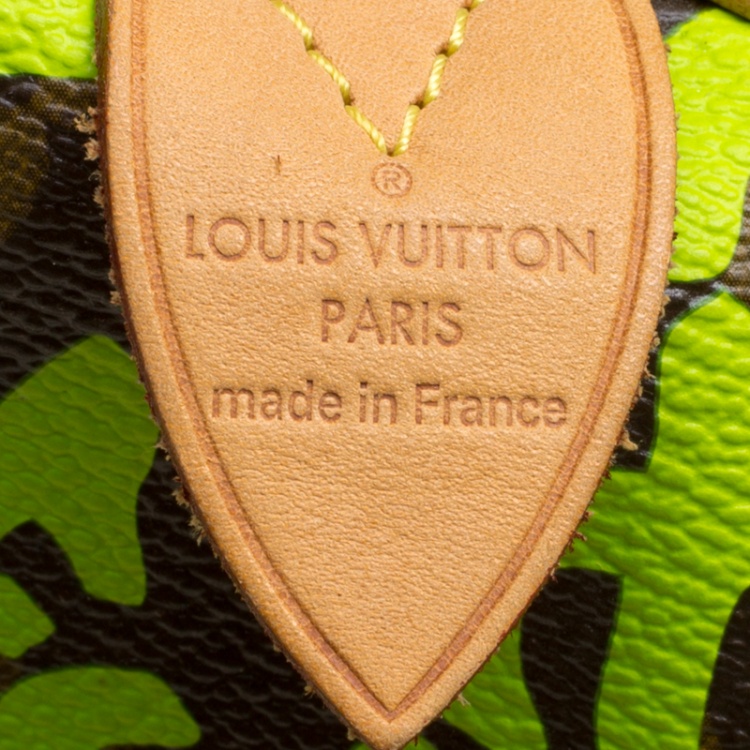 مملوكة مسبقًا Louis Vuitton Monogram Canvas Neon Green Graffiti Stephen Sprouse Speedy 30 Bag with Charm