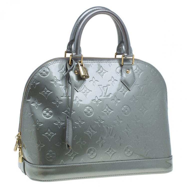 Pre Owned Louis Vuitton Grey Monogram Vernis Alma PM