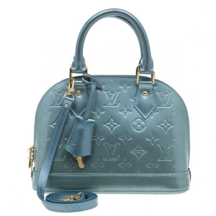 Louis Vuitton Bleu Lagon Monogram Vernis Alma BB Bag Louis Vuitton