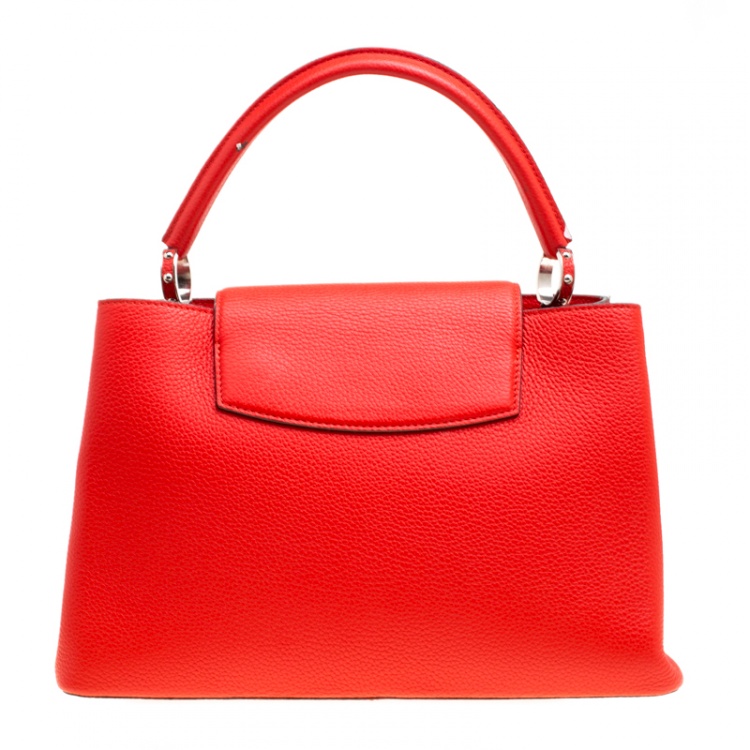 Pre Owned Louis Vuitton Corall Taurillon Leather Capucines MM Bag