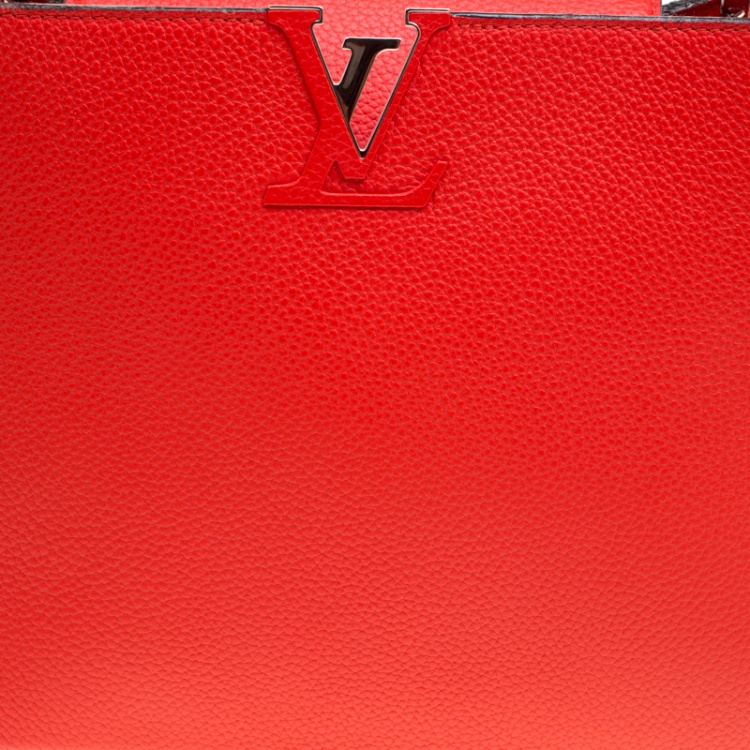 Pre Owned Louis Vuitton Corall Taurillon Leather Capucines MM Bag
