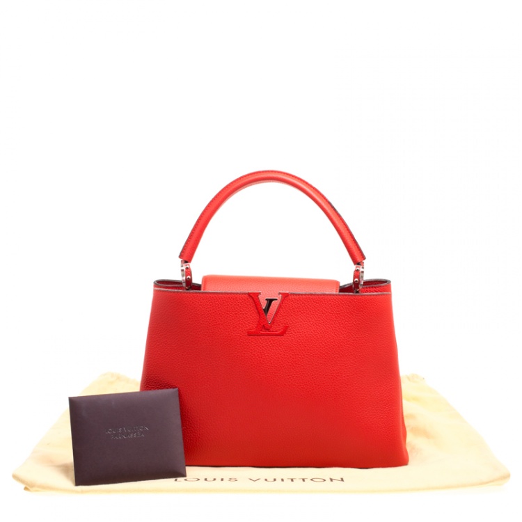 Pre Owned Louis Vuitton Corall Taurillon Leather Capucines MM Bag