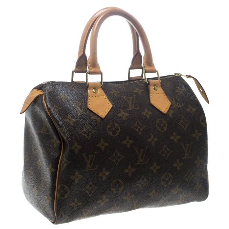 Pre Owned Louis Vuitton Monogram Canvas and Leather Speedy 25 Bag