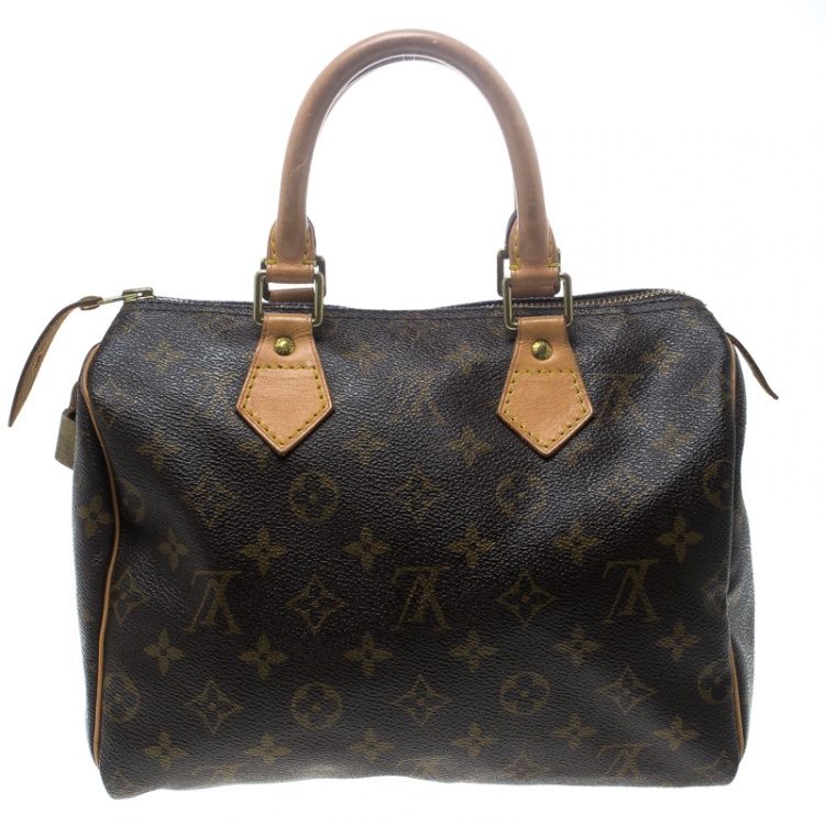 Pre Owned Louis Vuitton Monogram Canvas and Leather Speedy 25 Bag