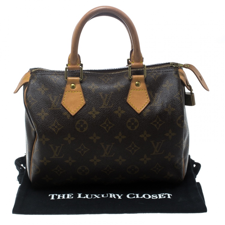 Pre Owned Louis Vuitton Monogram Canvas and Leather Speedy 25 Bag