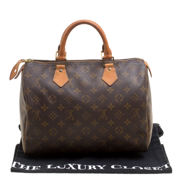 Pre Owned Louis Vuitton Monogram Canvas and Leather Speedy 30 Bag
