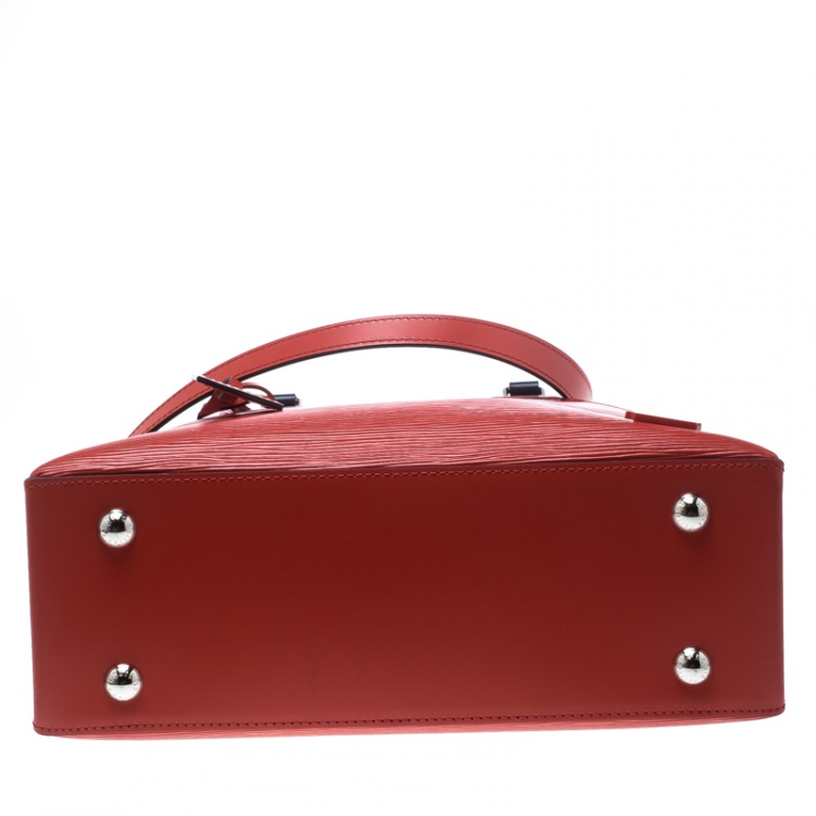 Pre Owned Louis Vuitton Coquelicot Epi Leather Kleber MM Bag