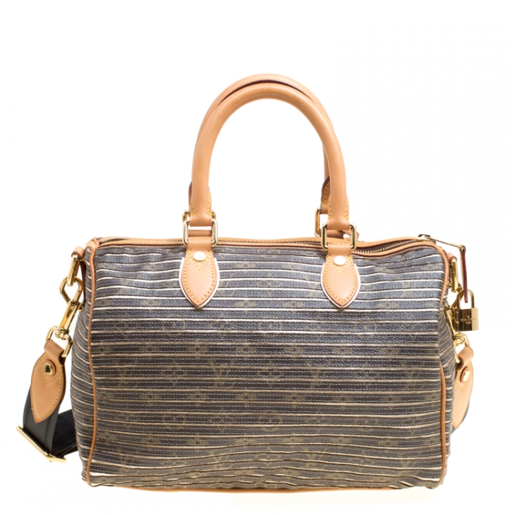 Pre Owned  Louis Vuitton Argent Monogram Canvas and Leather Limited Edition Eden Speedy 30 Bag