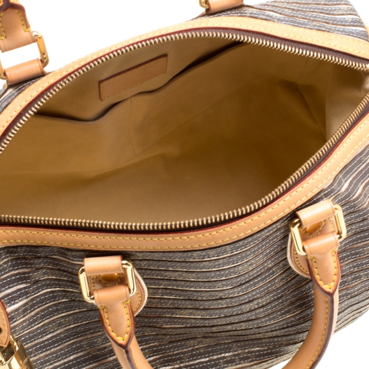 Pre Owned  Louis Vuitton Argent Monogram Canvas and Leather Limited Edition Eden Speedy 30 Bag