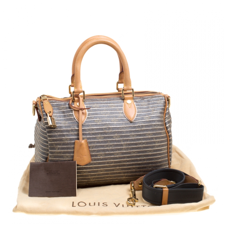 Pre Owned  Louis Vuitton Argent Monogram Canvas and Leather Limited Edition Eden Speedy 30 Bag