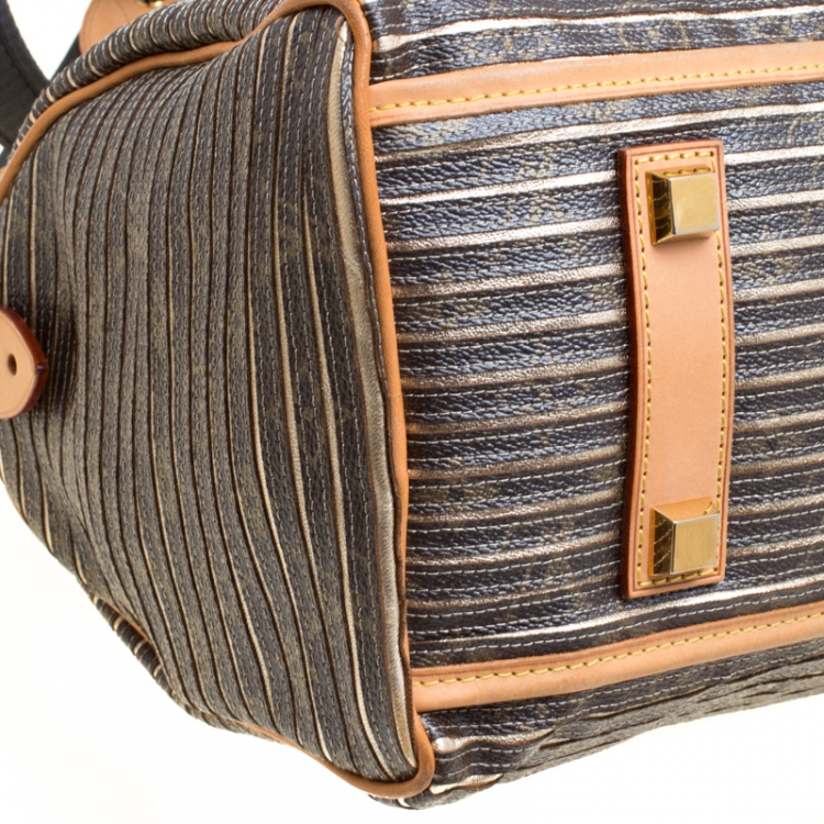 Pre Owned  Louis Vuitton Argent Monogram Canvas and Leather Limited Edition Eden Speedy 30 Bag