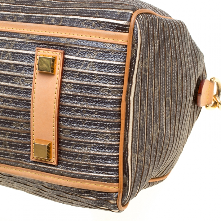 Pre Owned  Louis Vuitton Argent Monogram Canvas and Leather Limited Edition Eden Speedy 30 Bag