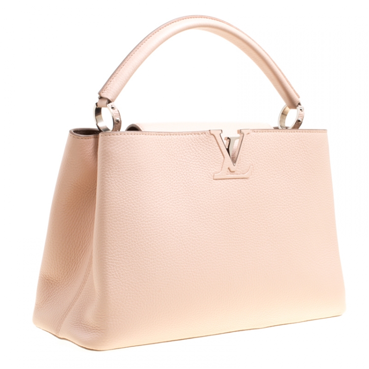 Pre Owned Louis Vuitton Galet Taurillon Leather Capucines MM Bag