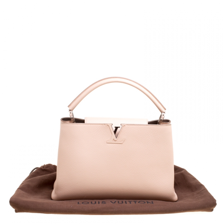 Pre Owned Louis Vuitton Galet Taurillon Leather Capucines MM Bag