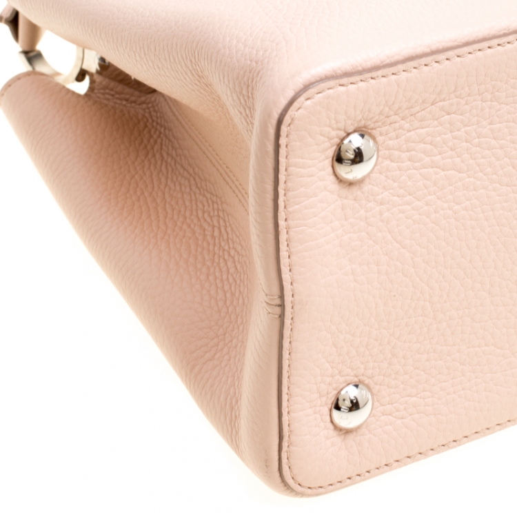 Pre Owned Louis Vuitton Galet Taurillon Leather Capucines MM Bag