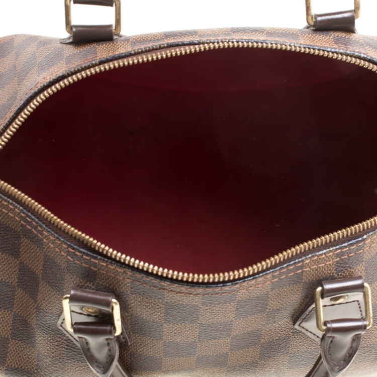 Pre Owned Louis Vuitton Damier Ebene Canvas and Leather Speedy 30 Bag