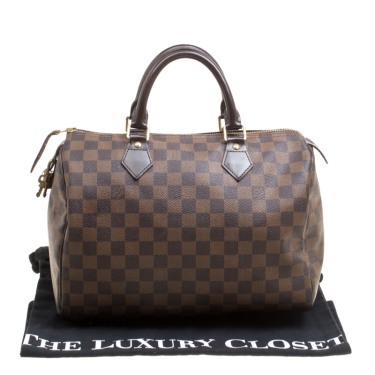 Pre Owned Louis Vuitton Damier Ebene Canvas and Leather Speedy 30 Bag