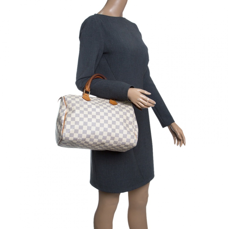Pre Owned Louis Vuitton Damier Azur Canvas Speedy 30
