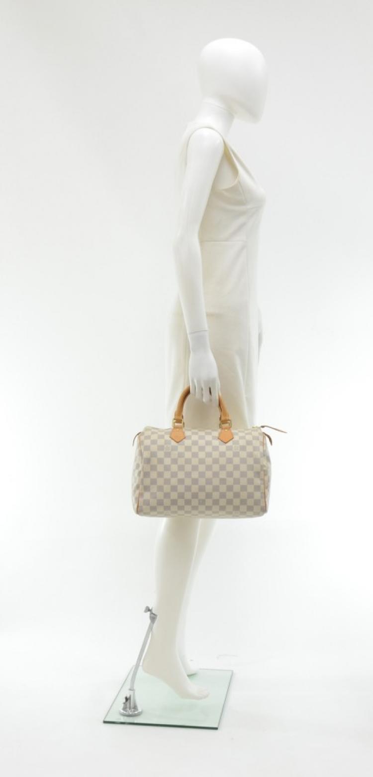 Pre Owned Louis Vuitton Damier Azur Canvas Speedy 30 Bag