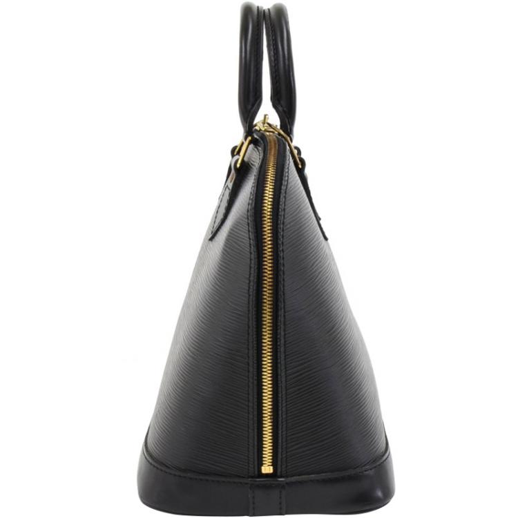 Louis Vuitton Black Leather Malletage Alma PM Bag Louis Vuitton