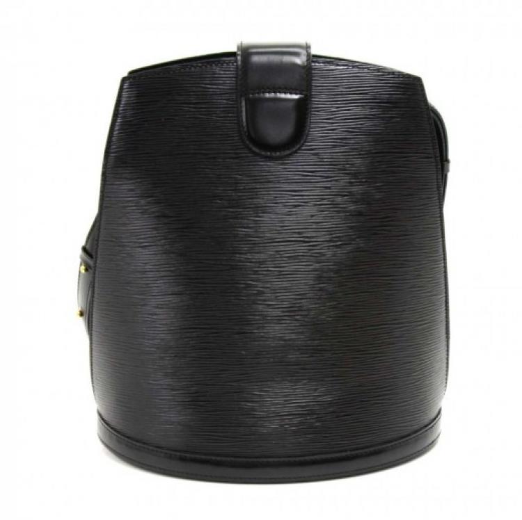 Pre Owned Louis Vuitton Black Epi Leather Cluny Bucket Bag