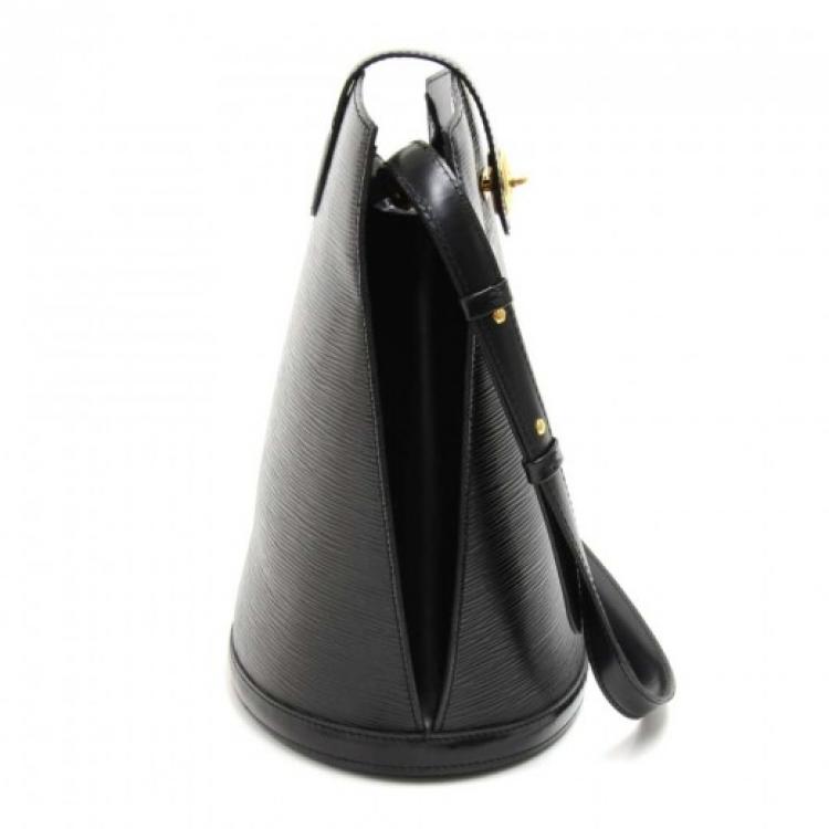 Pre Owned Louis Vuitton Black Epi Leather Cluny Bucket Bag