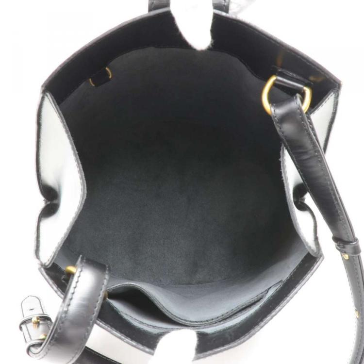 Pre Owned Louis Vuitton Black Epi Leather Cluny Bucket Bag