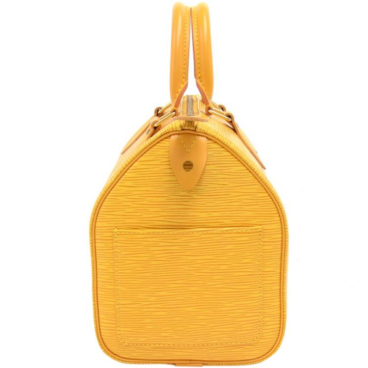 Pre Owned Louis Vuitton Tassil Yellow Epi Leather Speedy 25 Bag