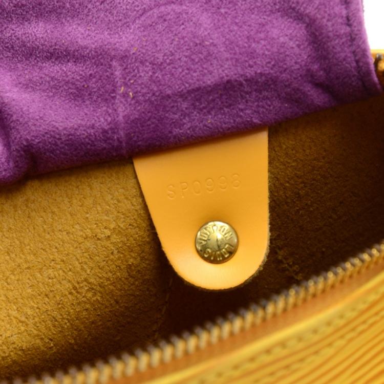 Pre Owned Louis Vuitton Tassil Yellow Epi Leather Speedy 25 Bag