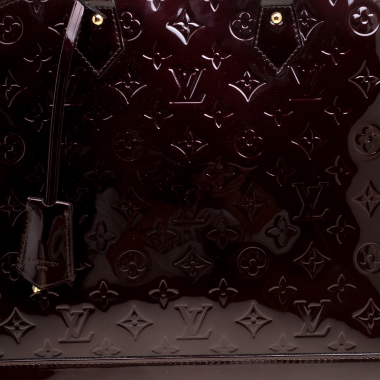Pre Owned Louis Vuitton Amarante Monogram Vernis Alma GM Bag