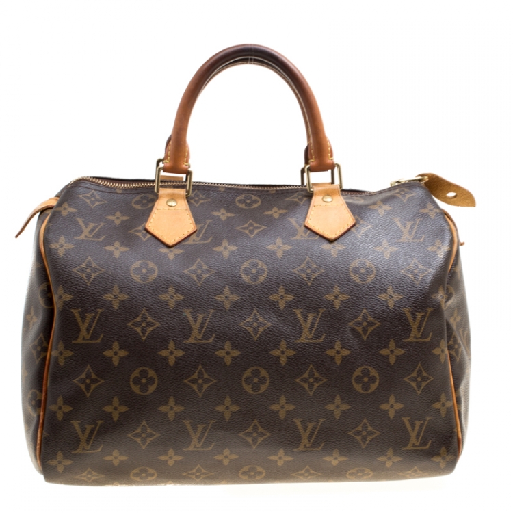 Pre Owned Louis Vuitton Monogram Canvas and Leather Speedy 30 Bag