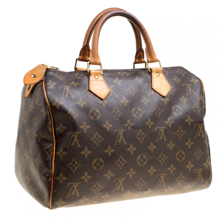 Pre Owned Louis Vuitton Monogram Canvas and Leather Speedy 30 Bag