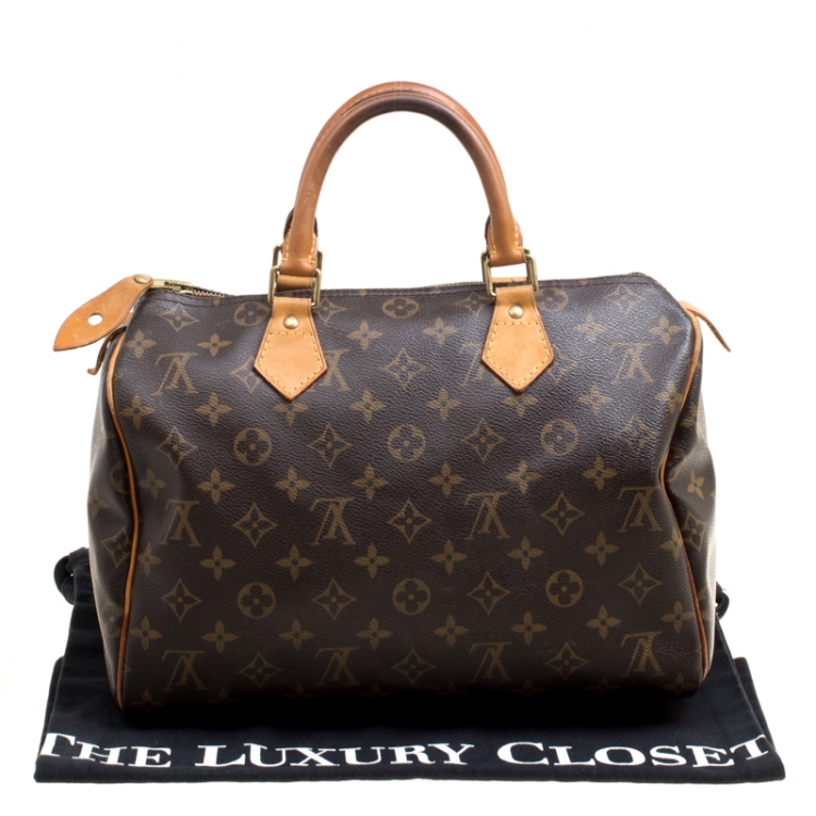 Pre Owned Louis Vuitton Monogram Canvas and Leather Speedy 30 Bag