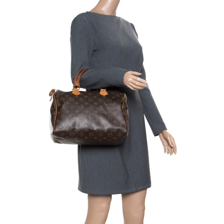 Pre Owned Louis Vuitton Monogram Canvas and Leather Speedy 30 Bag