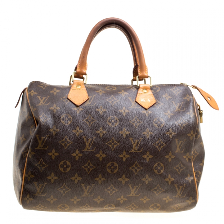 Pre Owned Louis Vuitton Monogram Canvas and Leather Speedy 30 Bag