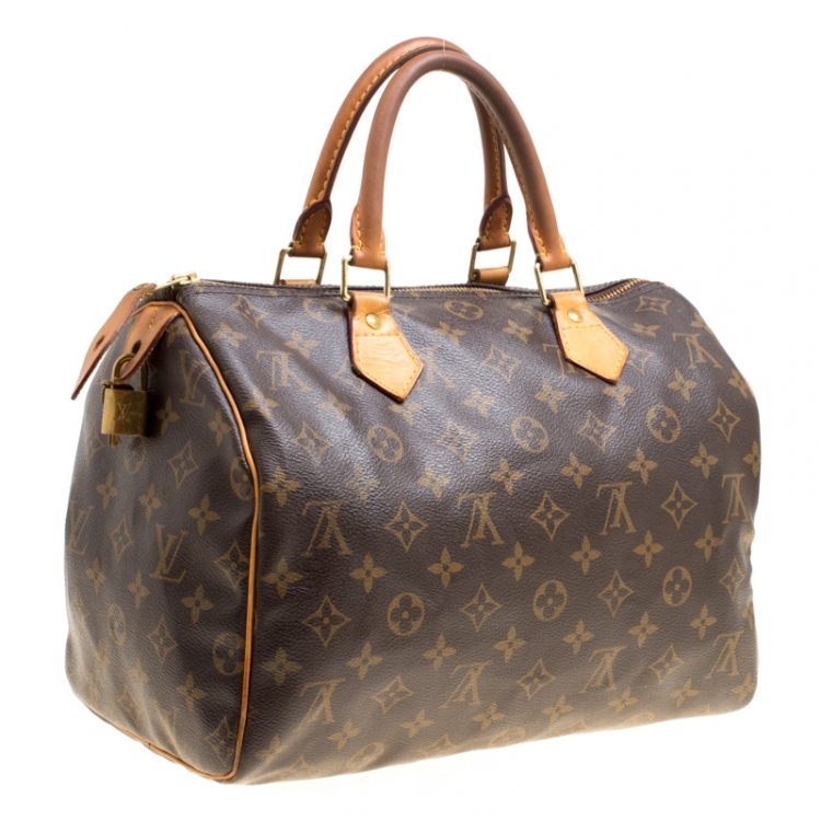 Pre Owned Louis Vuitton Monogram Canvas and Leather Speedy 30 Bag
