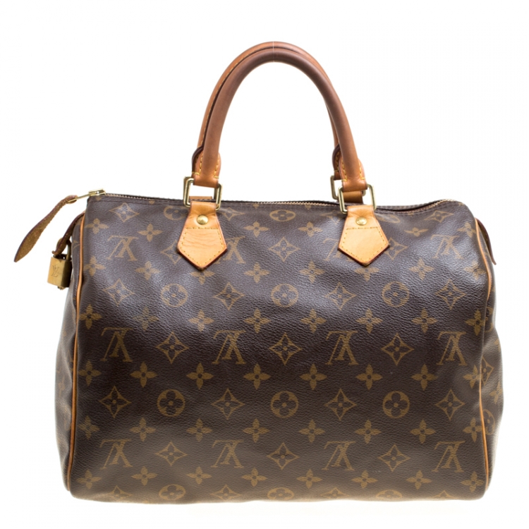 Pre Owned Louis Vuitton Monogram Canvas and Leather Speedy 30 Bag