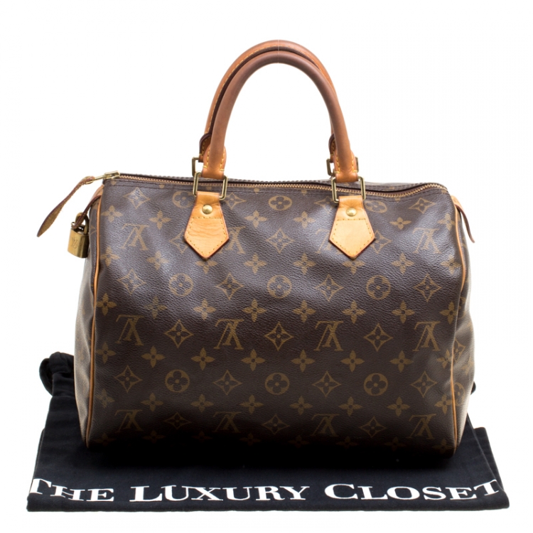 Pre Owned Louis Vuitton Monogram Canvas and Leather Speedy 30 Bag