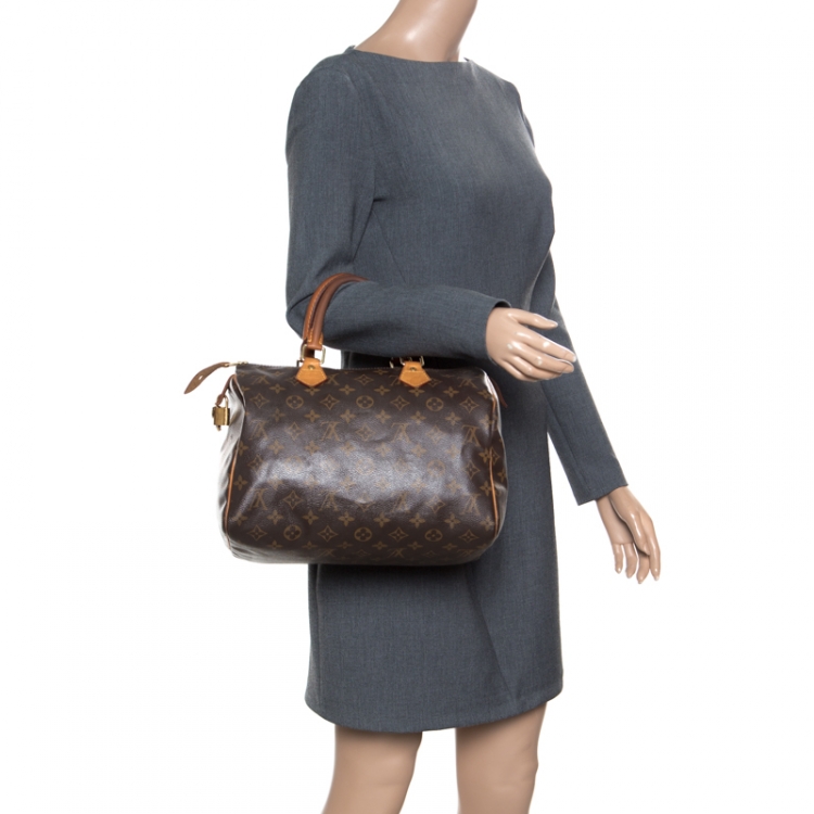 Pre Owned Louis Vuitton Monogram Canvas and Leather Speedy 30 Bag