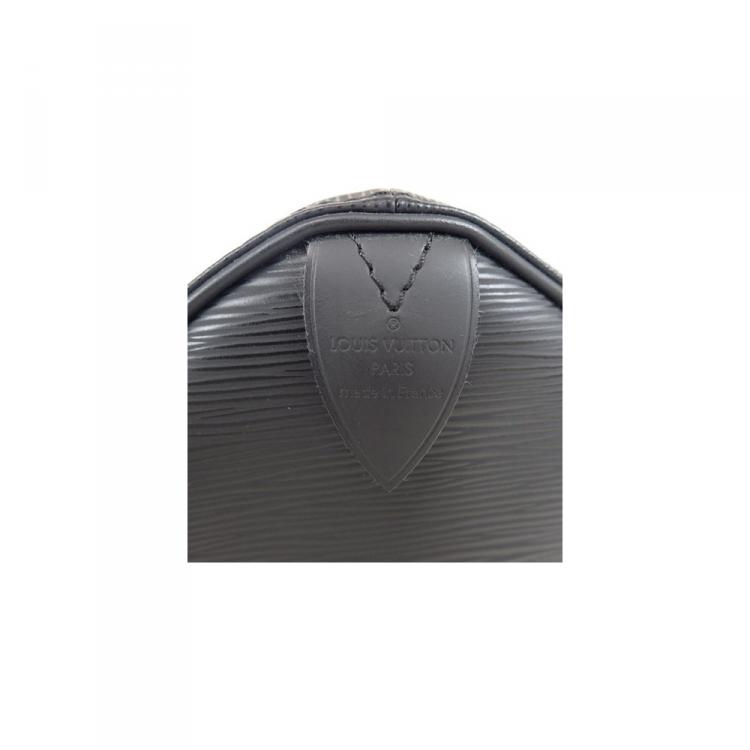 Pre Owned Louis Vuitton Noir Epi Leather Speedy 35 Bag