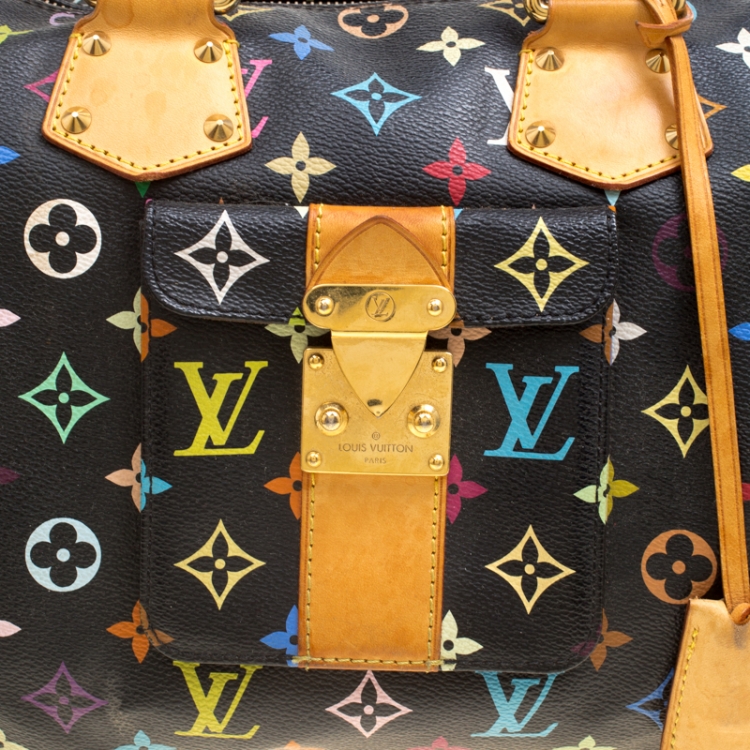 Pre Owned Louis Vuitton Black Multicolor Monogram Canvas Speedy 30
