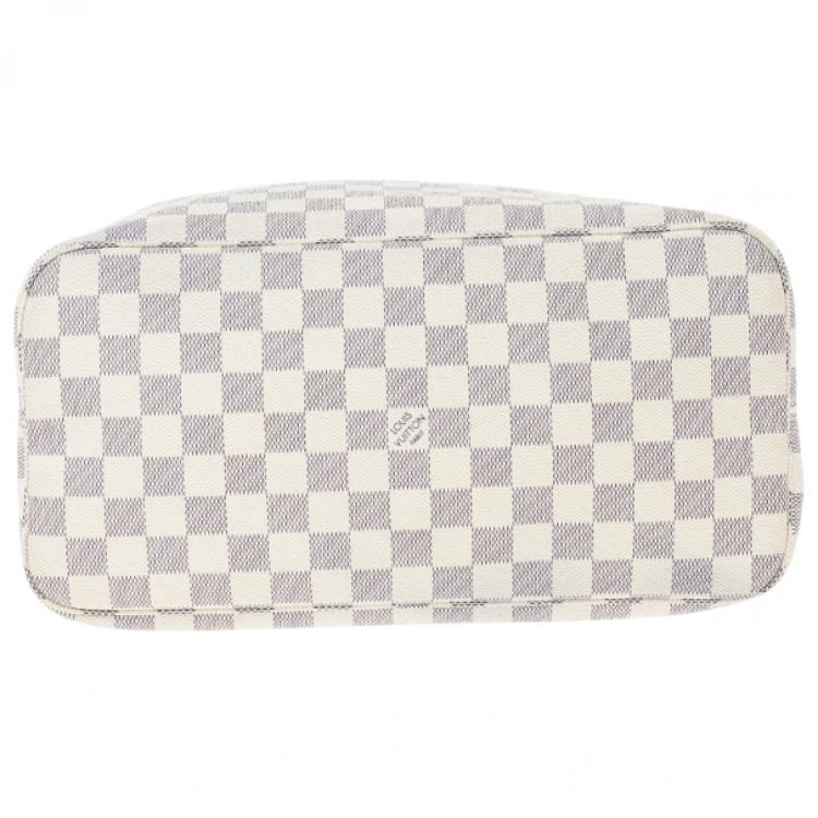Pre Owned Louis Vuitton Damier Azur Neverfull MM