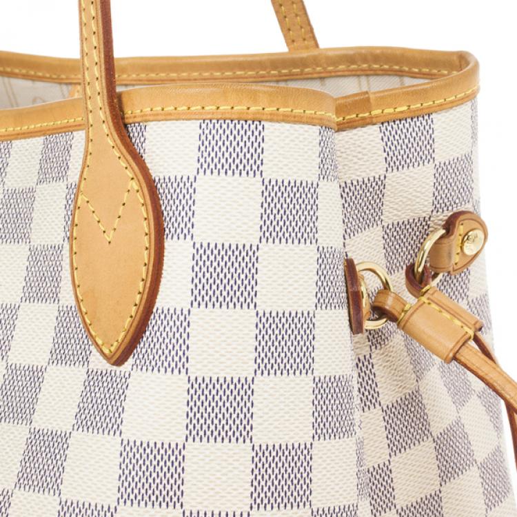 Pre Owned Louis Vuitton Damier Azur Neverfull MM